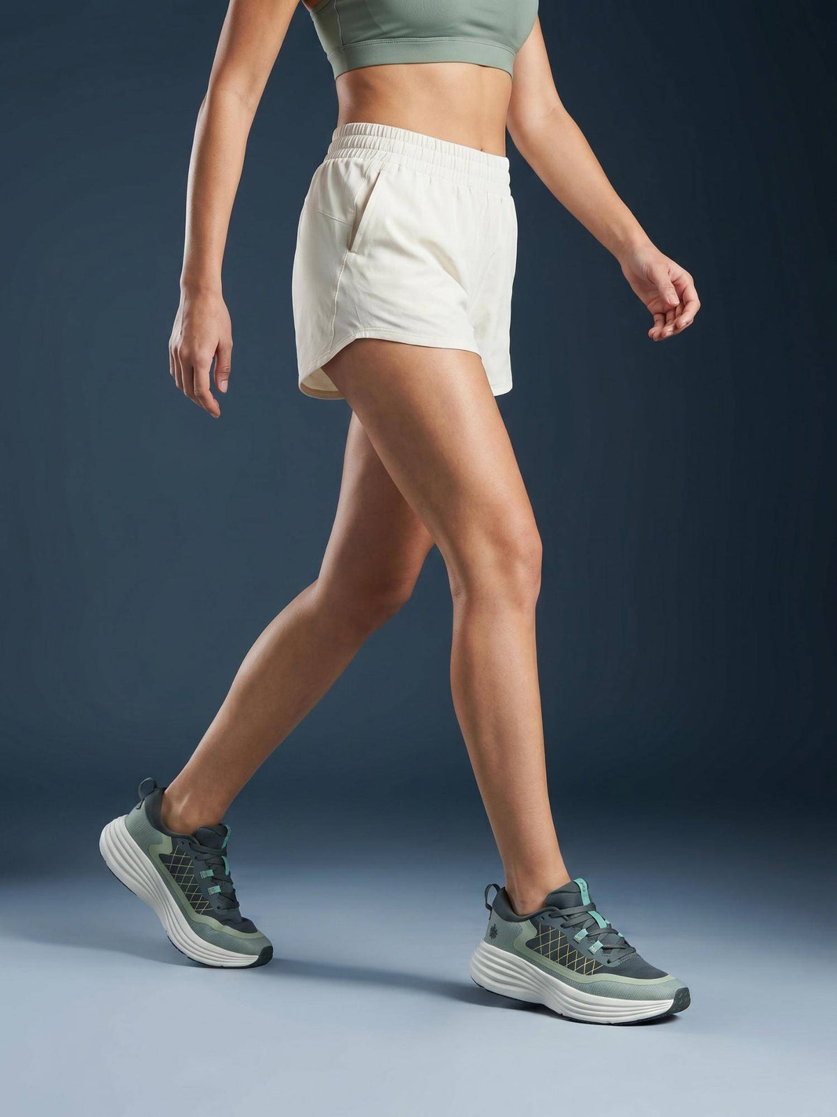 Women Olive Mesh Walking Shoes | SH9 - view 7