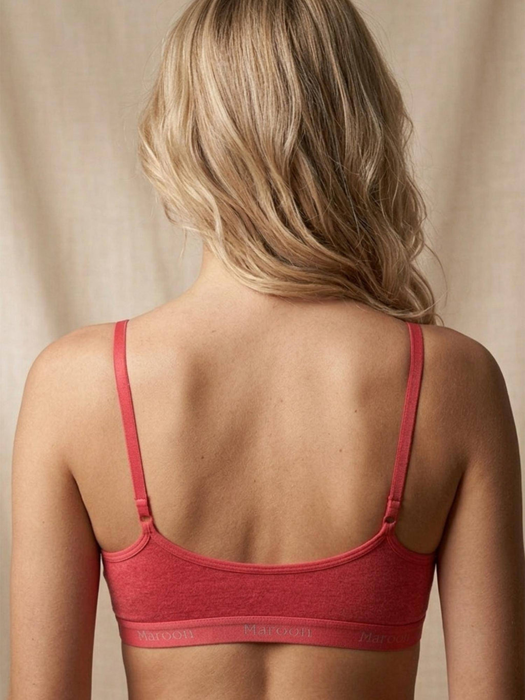 Cotton Seamed Non Padded Non-Wired Women Sports Bra - Red | sb09 - view 5