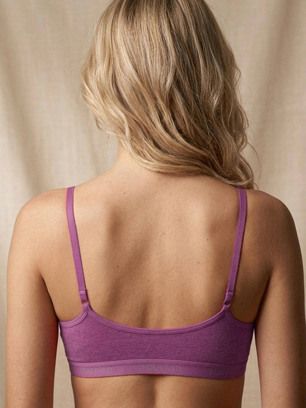 Cotton Seamed Non Padded Non-Wired Women Sports Bra - Purple | sb09 - view 5