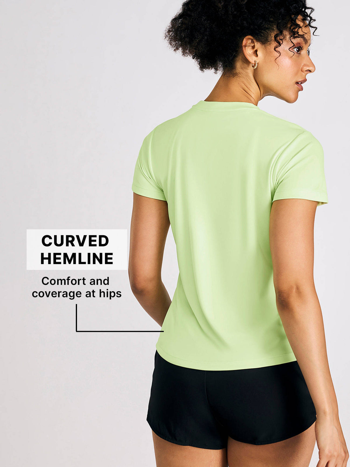 Women Quick-Dry Running Tee With Mesh Breathe Panels KIC007-Neon Yellow | TS56 - view 2