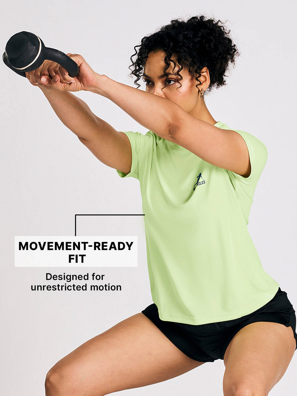 Women Quick-Dry Running Tee With Mesh Breathe Panels KIC007-Neon Yellow | TS56 - view 4