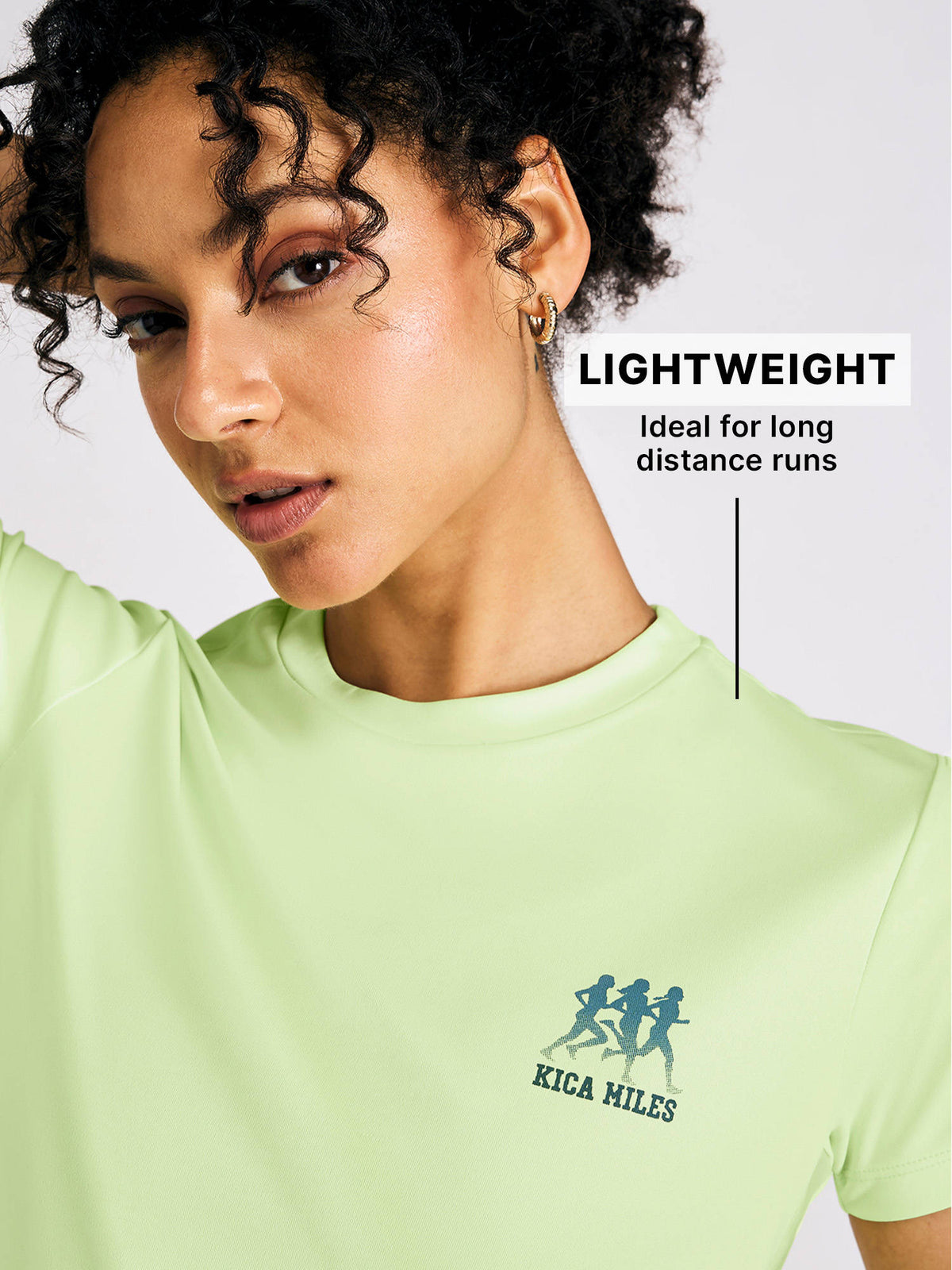 Women Quick-Dry Running Tee With Mesh Breathe Panels KIC007-Neon Yellow | TS56 - view 5