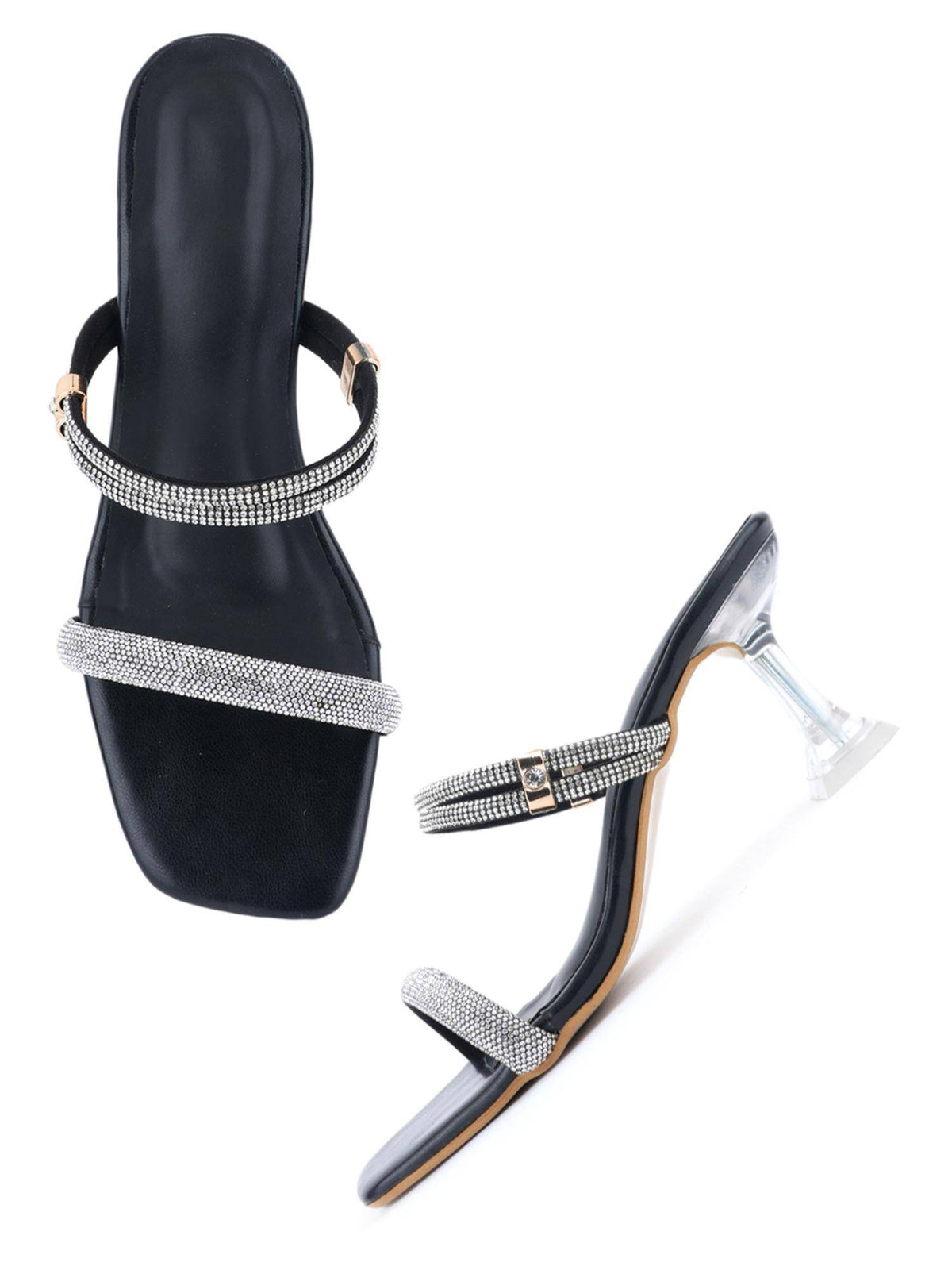 Women Black Spool Heels | H78 - view 4