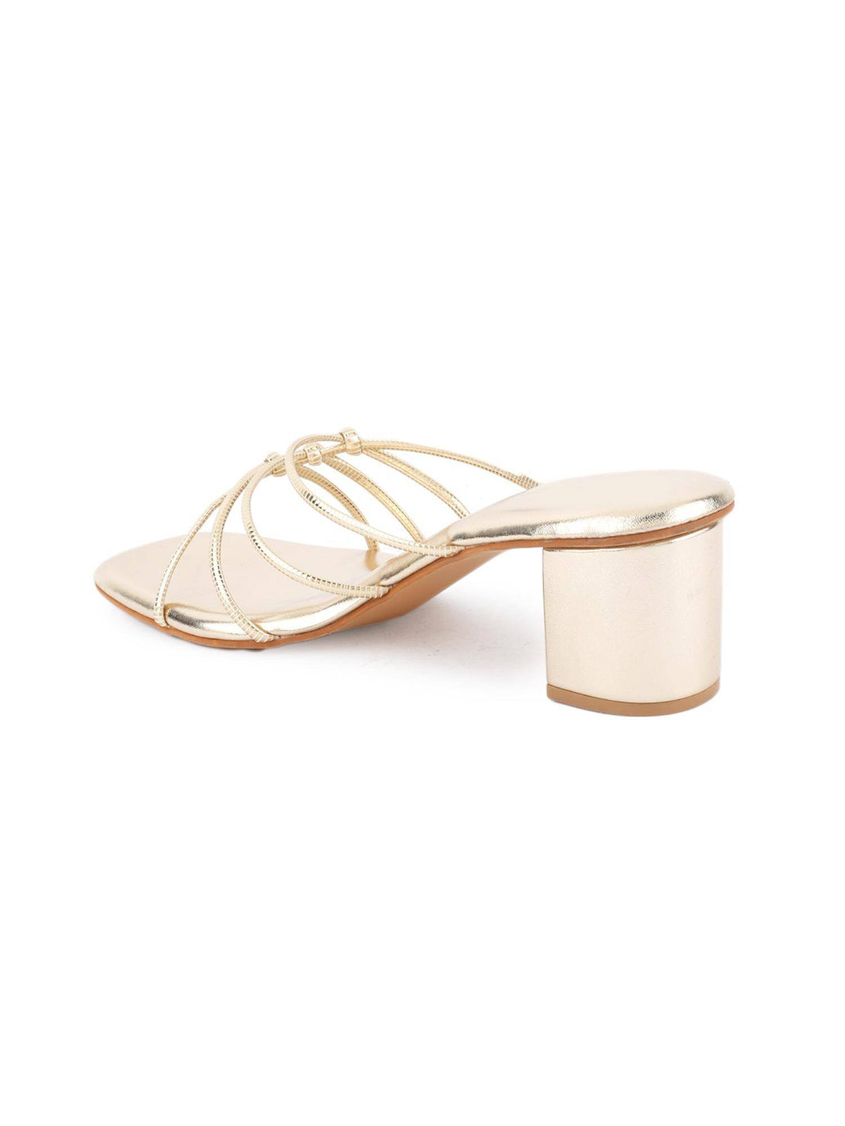 Women Gold Stylish Block Heels | H78 - view 6