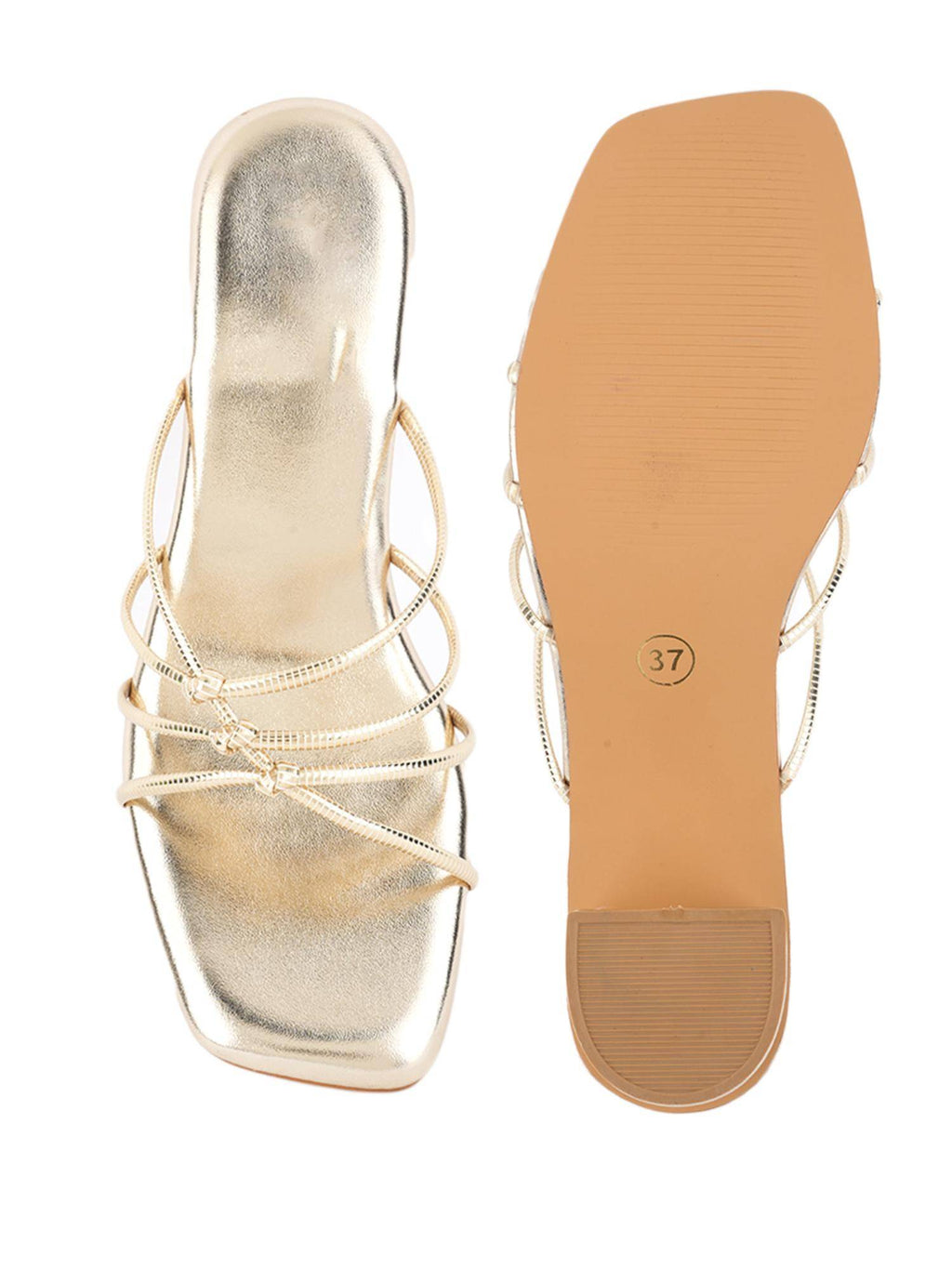 Women Gold Stylish Block Heels | H78 - view 7