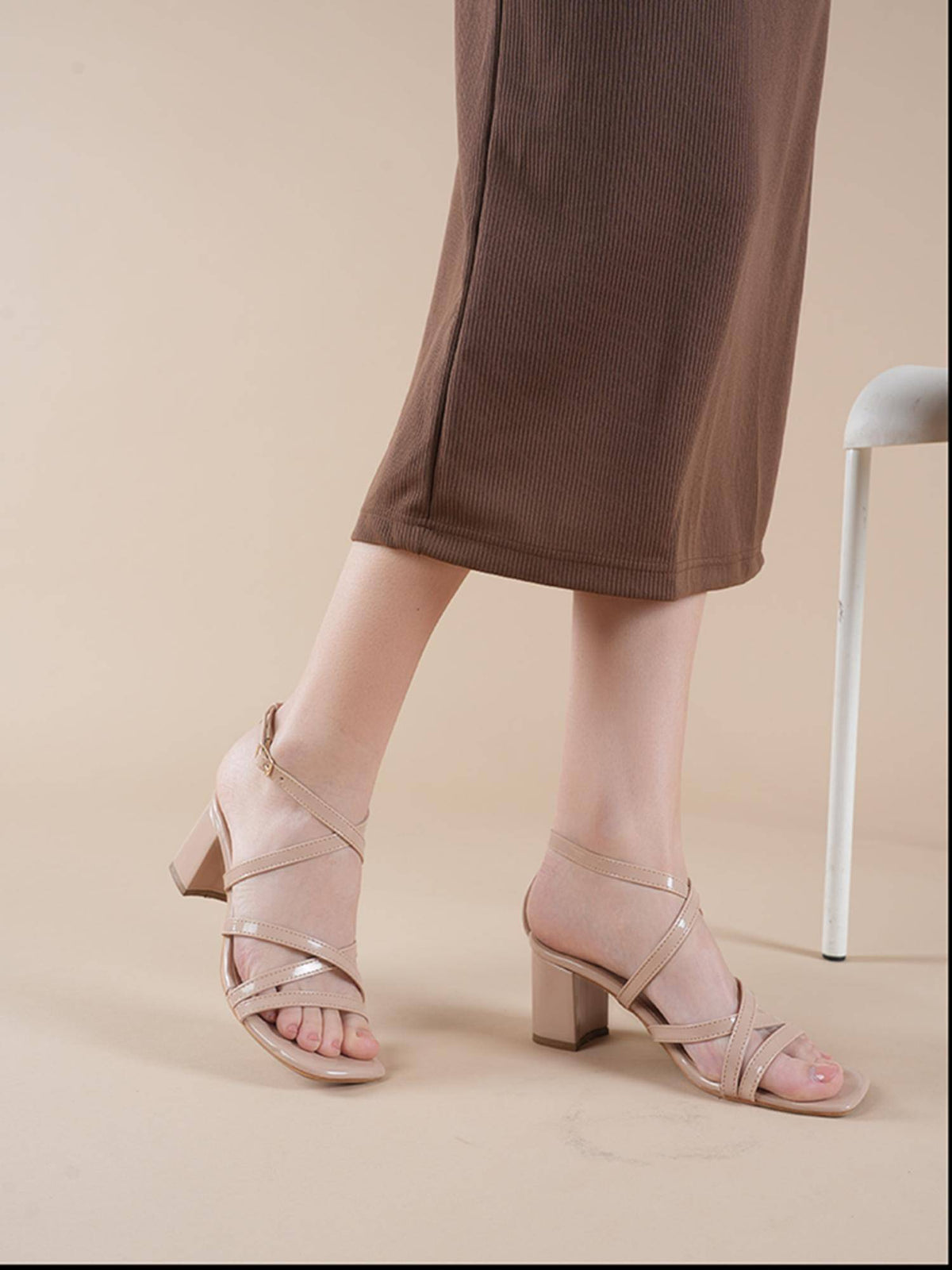 Women Beige Block Heels | H78 - view 3
