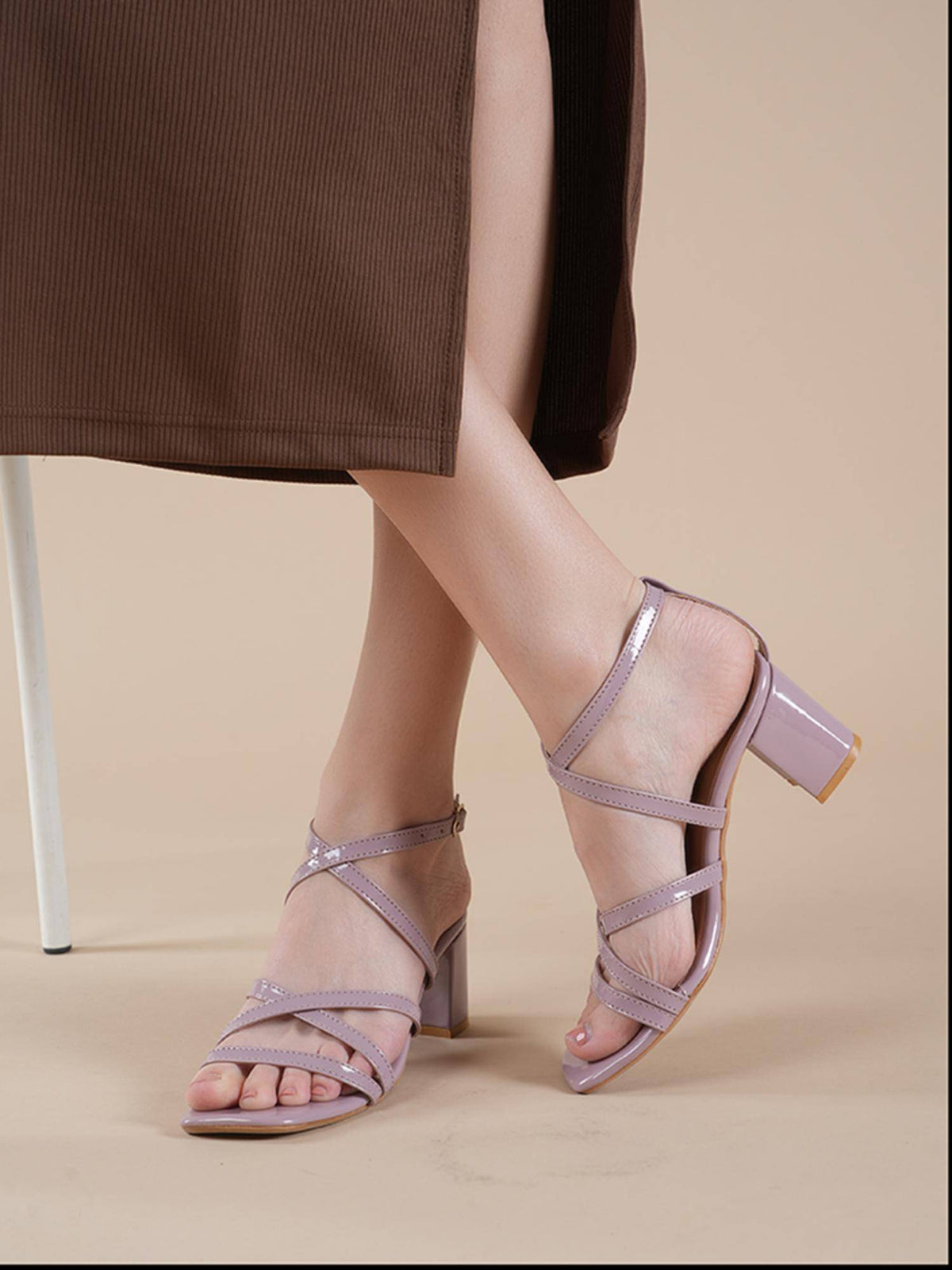Women Beige Block Heels | H78 - view 8