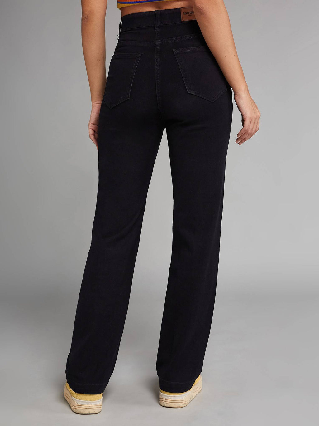 Black Straight High Rise Clean Look Denim Jeans | ST23 - view 4