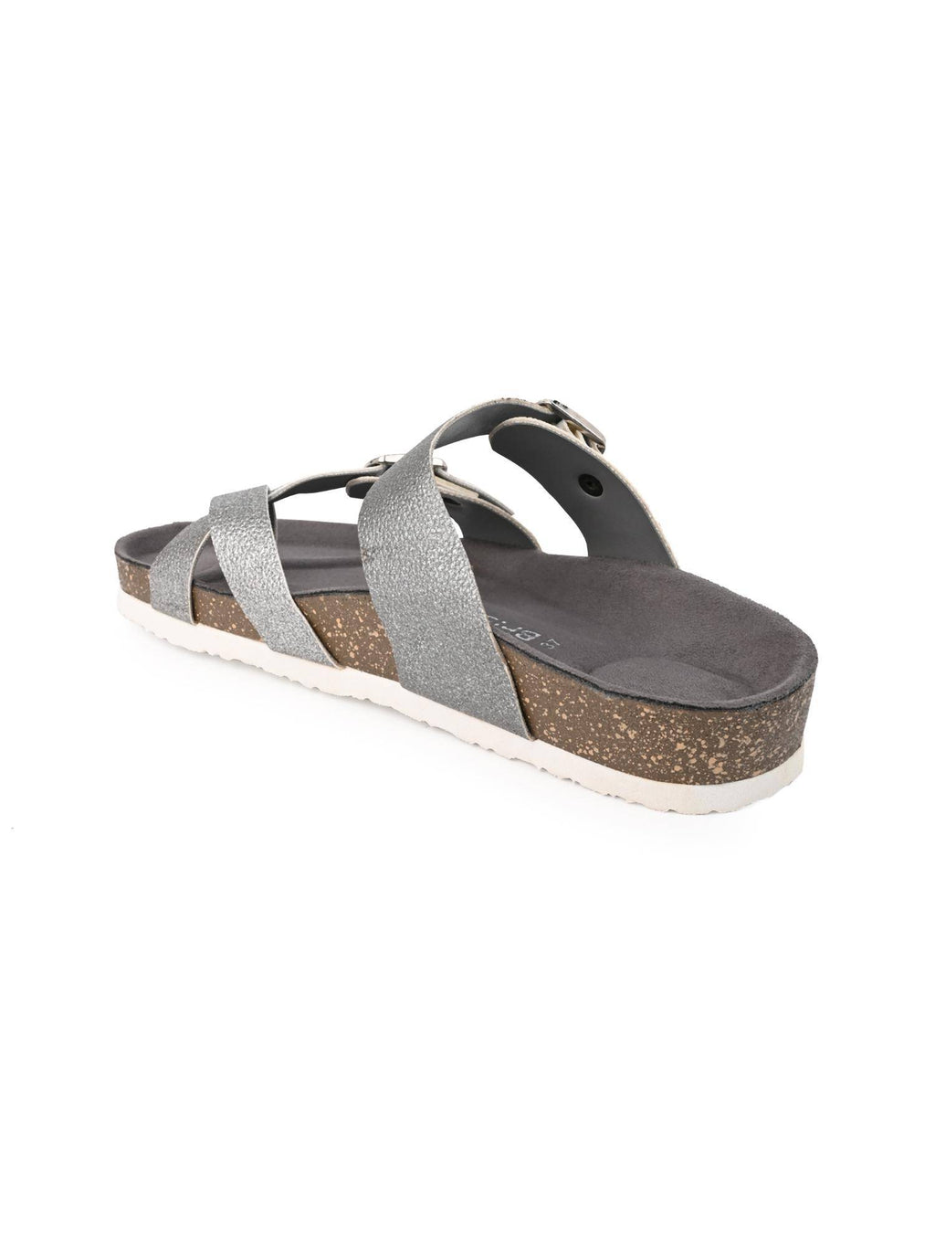 Off White Round Toe Sandals with Buckles | SD89 - view 18
