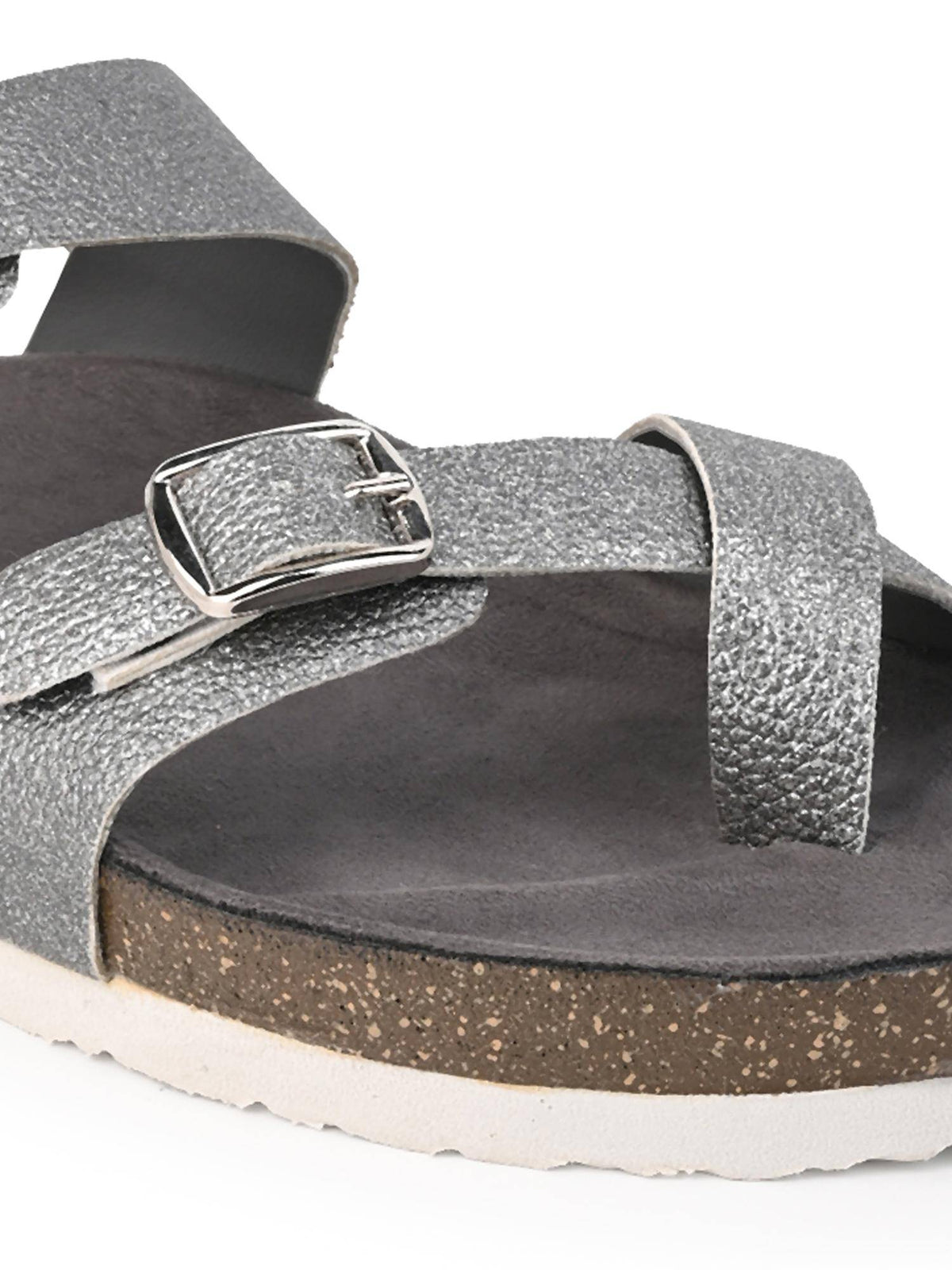 Off White Round Toe Sandals with Buckles | SD89 - view 21