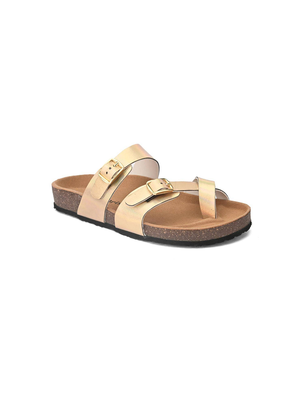 Off White Round Toe Sandals with Buckles | SD89 - view 9