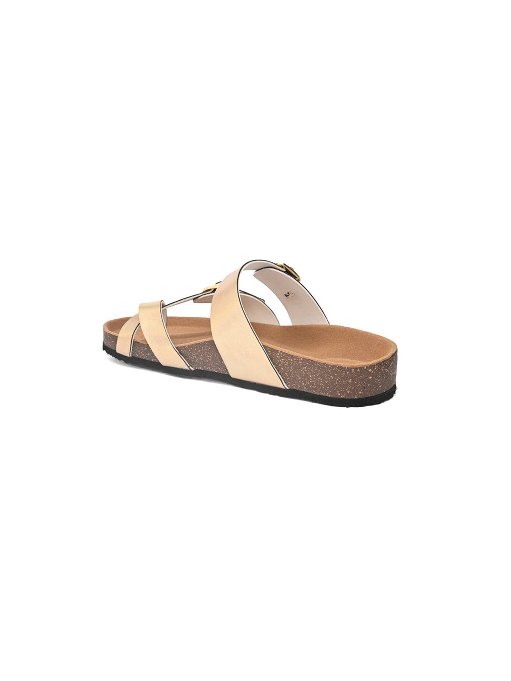 Off White Round Toe Sandals with Buckles | SD89 - view 11