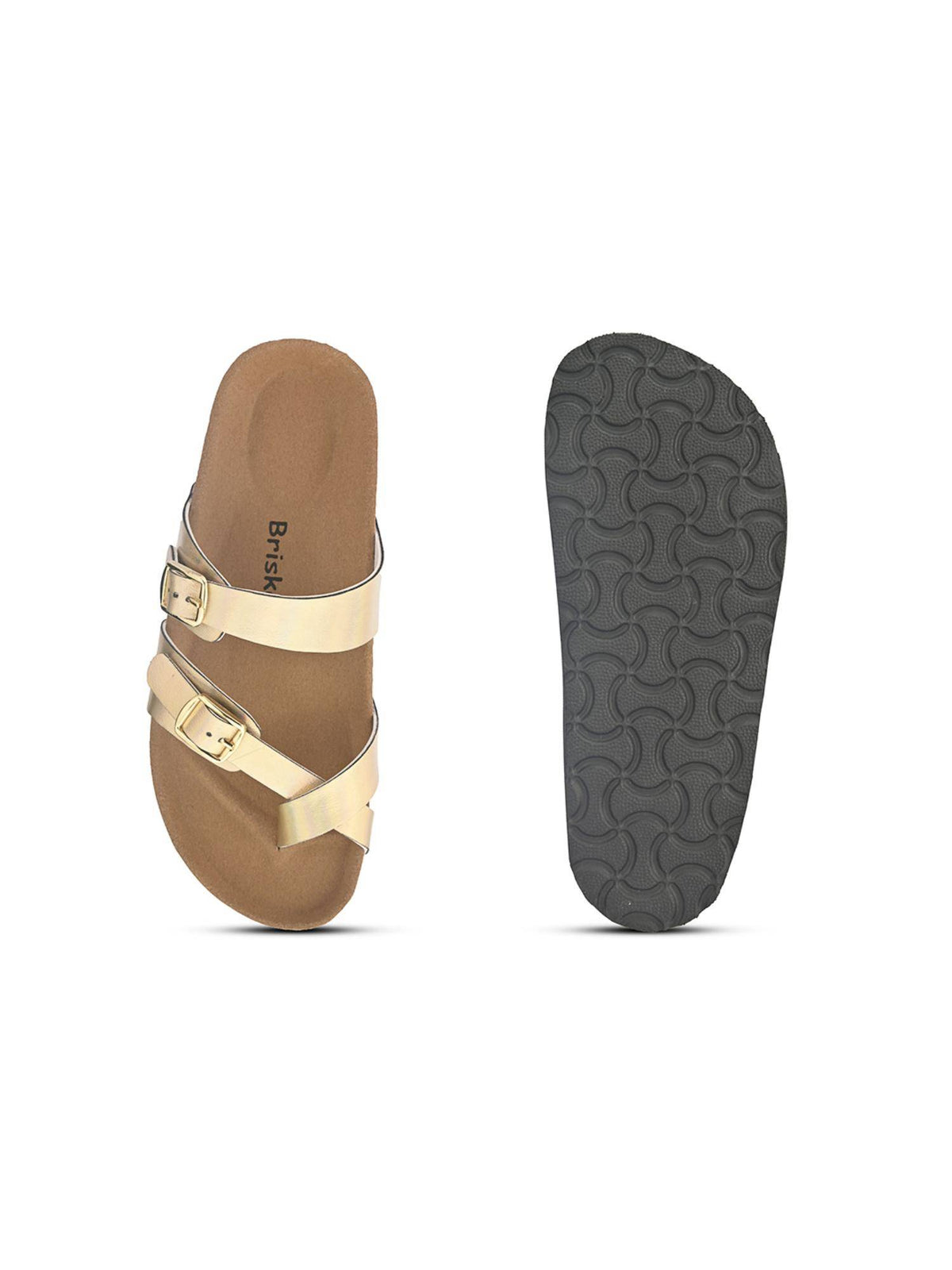 Off White Round Toe Sandals with Buckles | SD89 - view 13