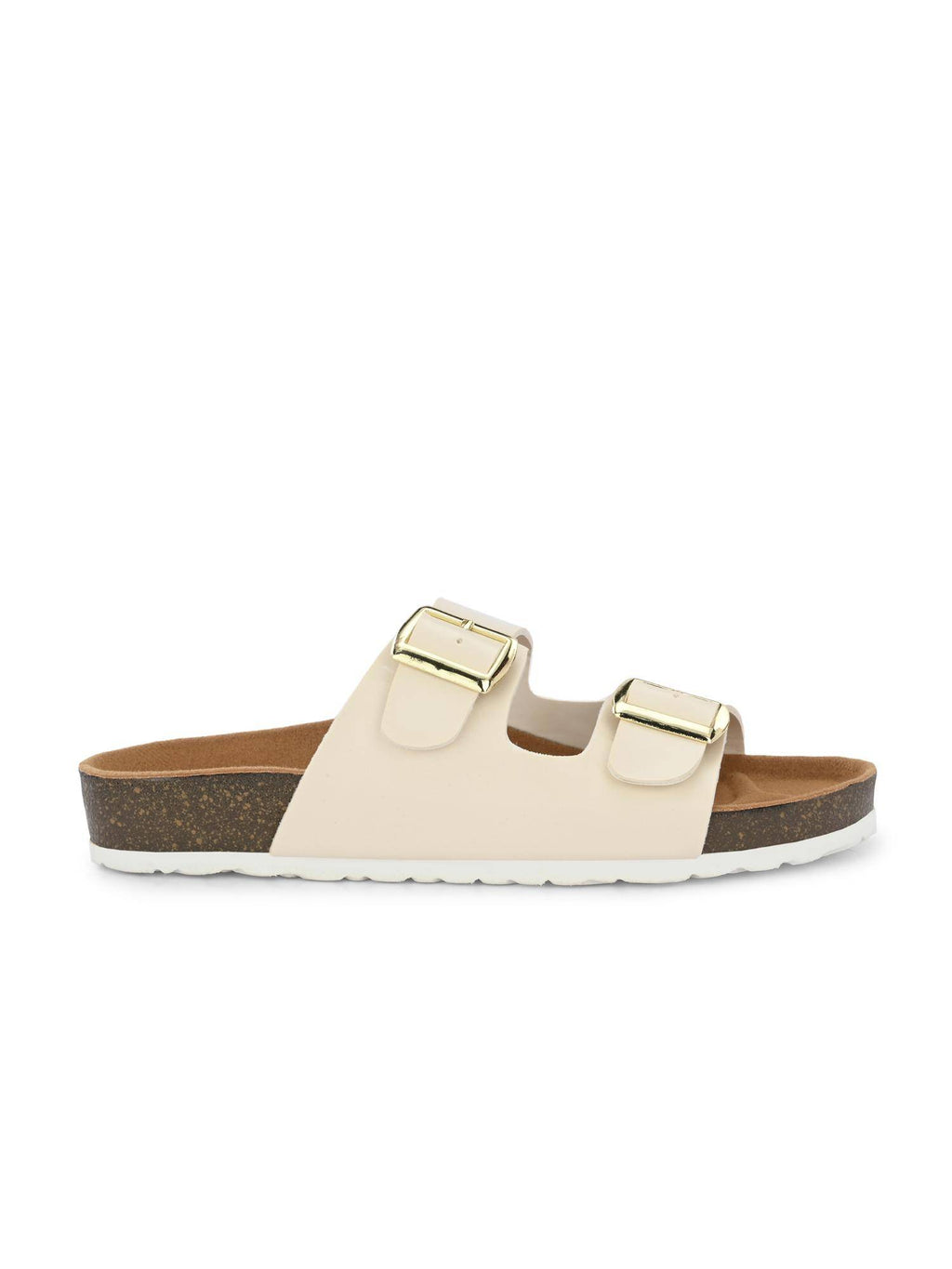 Women White Round Toe Sandals with Buckles | SD89 - view 4