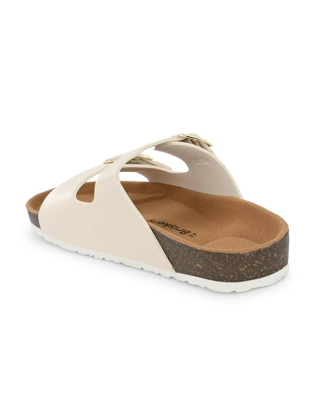 Women White Round Toe Sandals with Buckles | SD89 - view 5