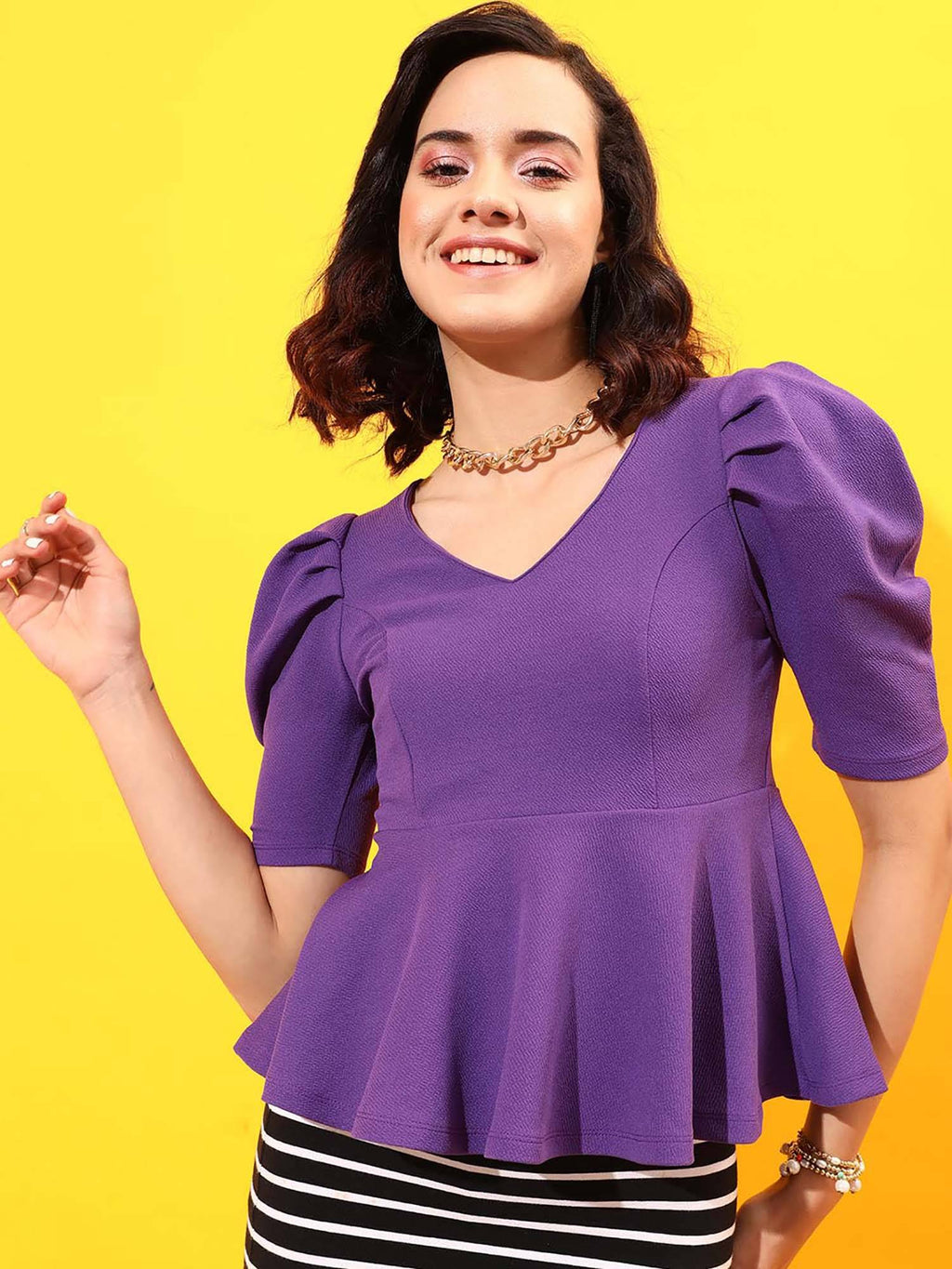 Women PEPLUM TOP | pt51 - view 1