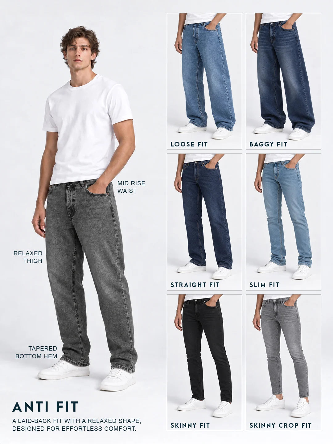 Solid Anti Fit Denim Jeans | Rust