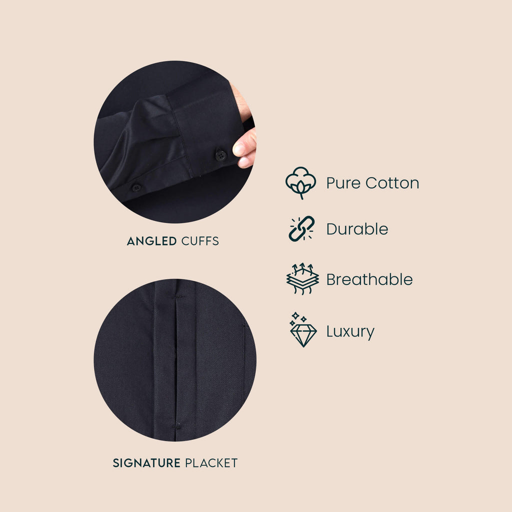 Alfred Black Shirt With Signature Concealed Placket