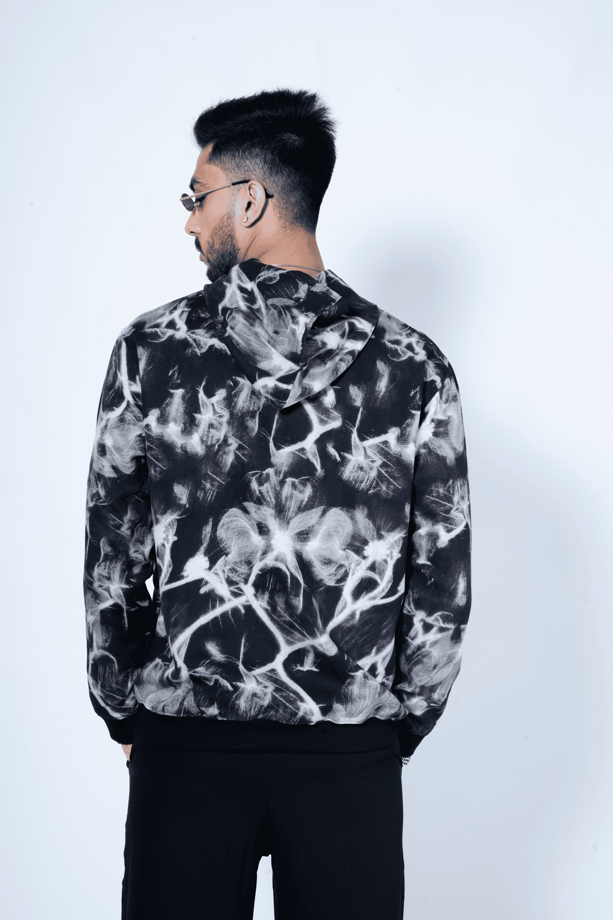 Abstract Smoke Print Oversize Hoodie