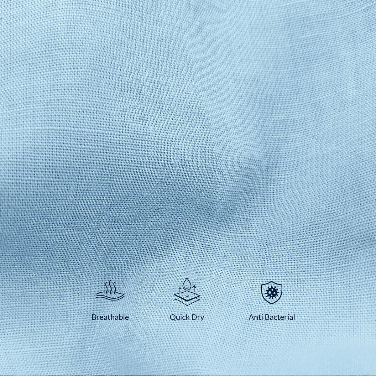 Breeze Linen Half Sleeves Shirt In Powder Blue