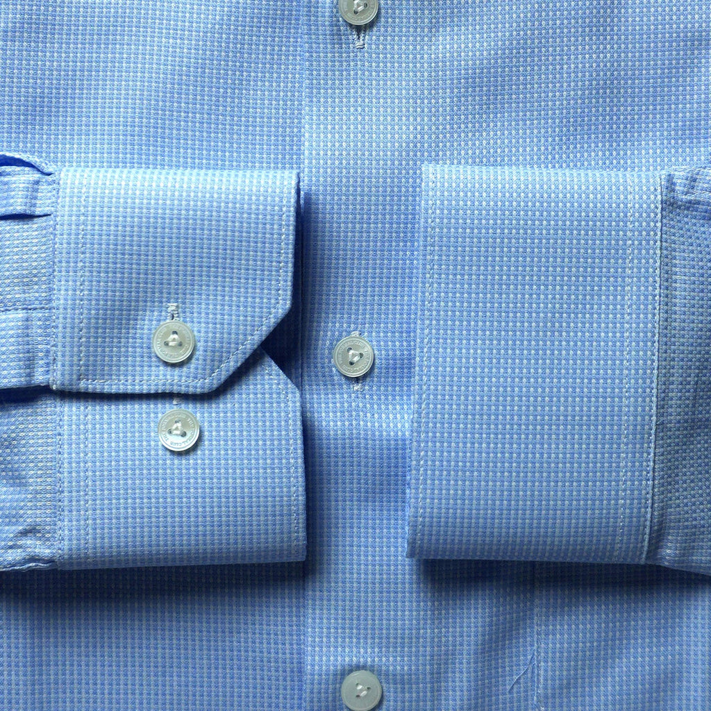 Regent Dobby Check Shirt In Cloud Blue