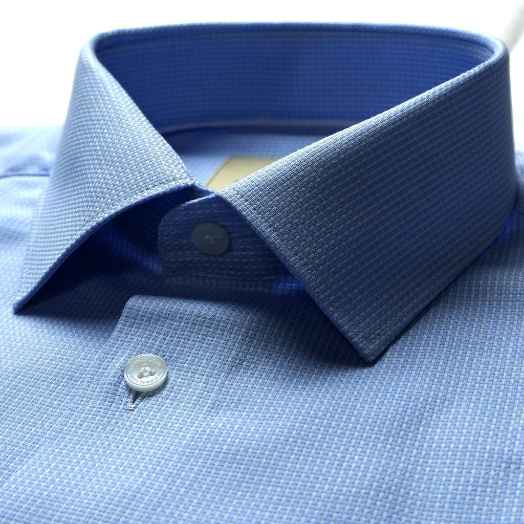 Regent Dobby Check Shirt In Cloud Blue