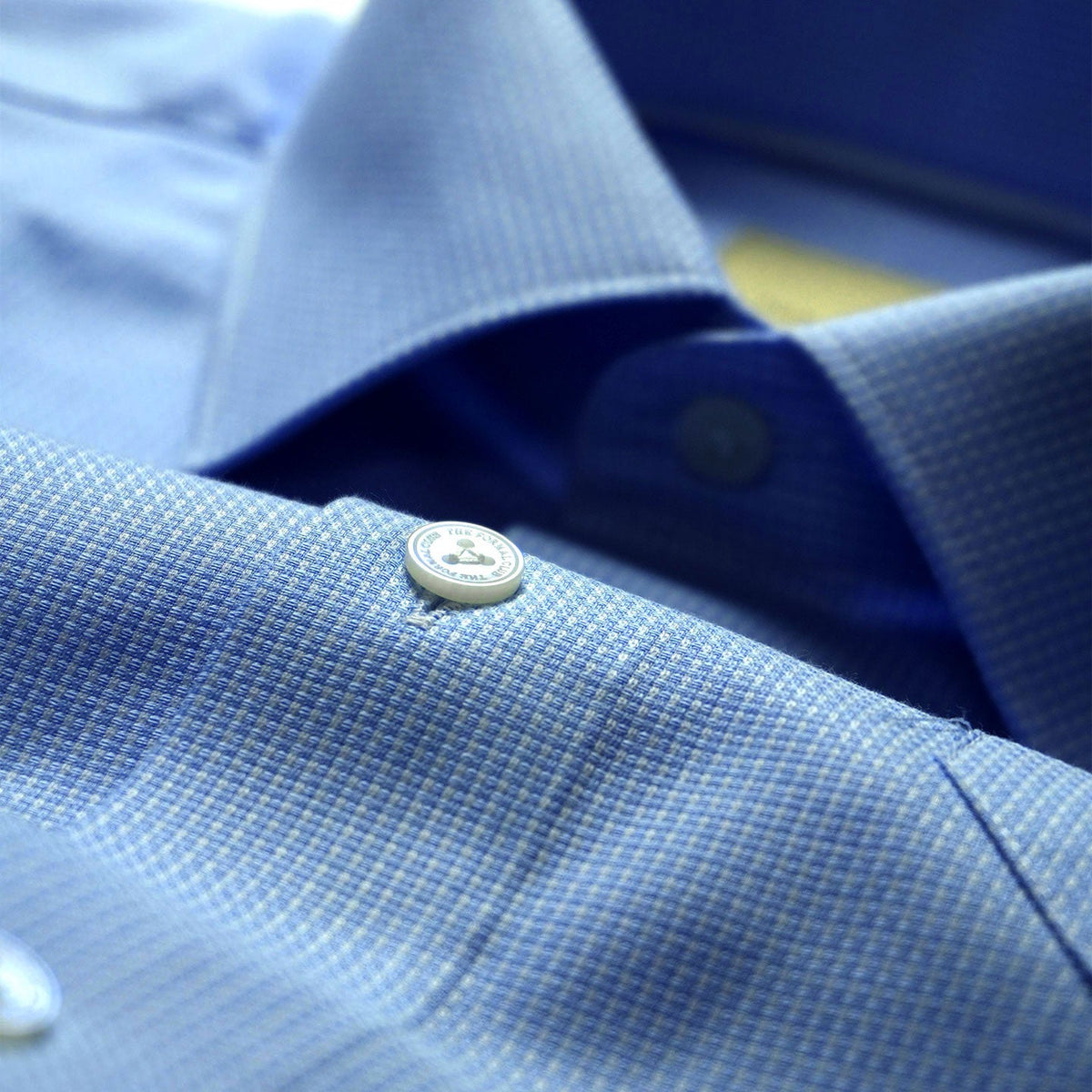 Regent Dobby Check Shirt In Cloud Blue
