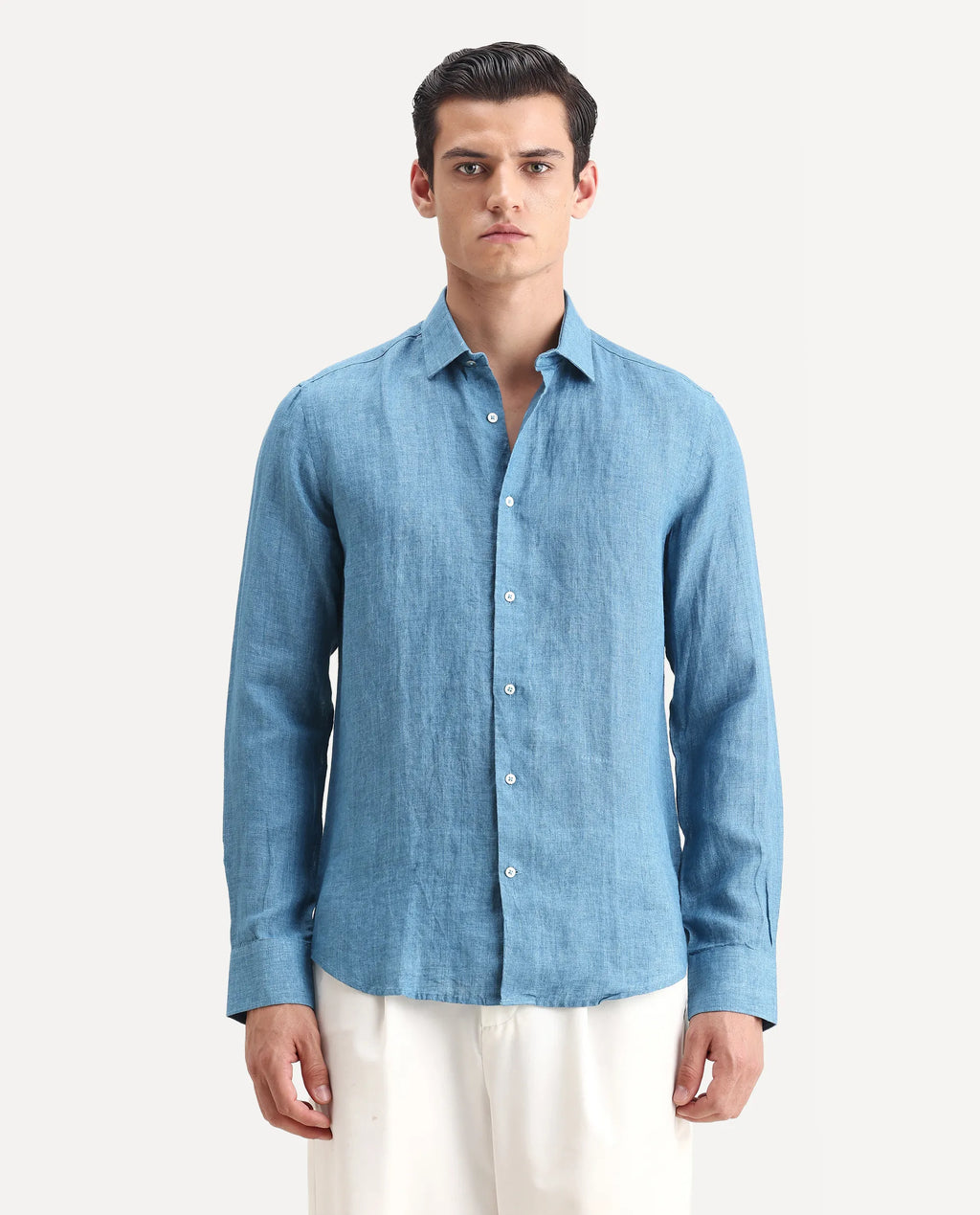 REGULAR FIT PLAIN SHIRT GUILD BUSINESS - BORIUM-2 - DUSKY BLUE morris.lane