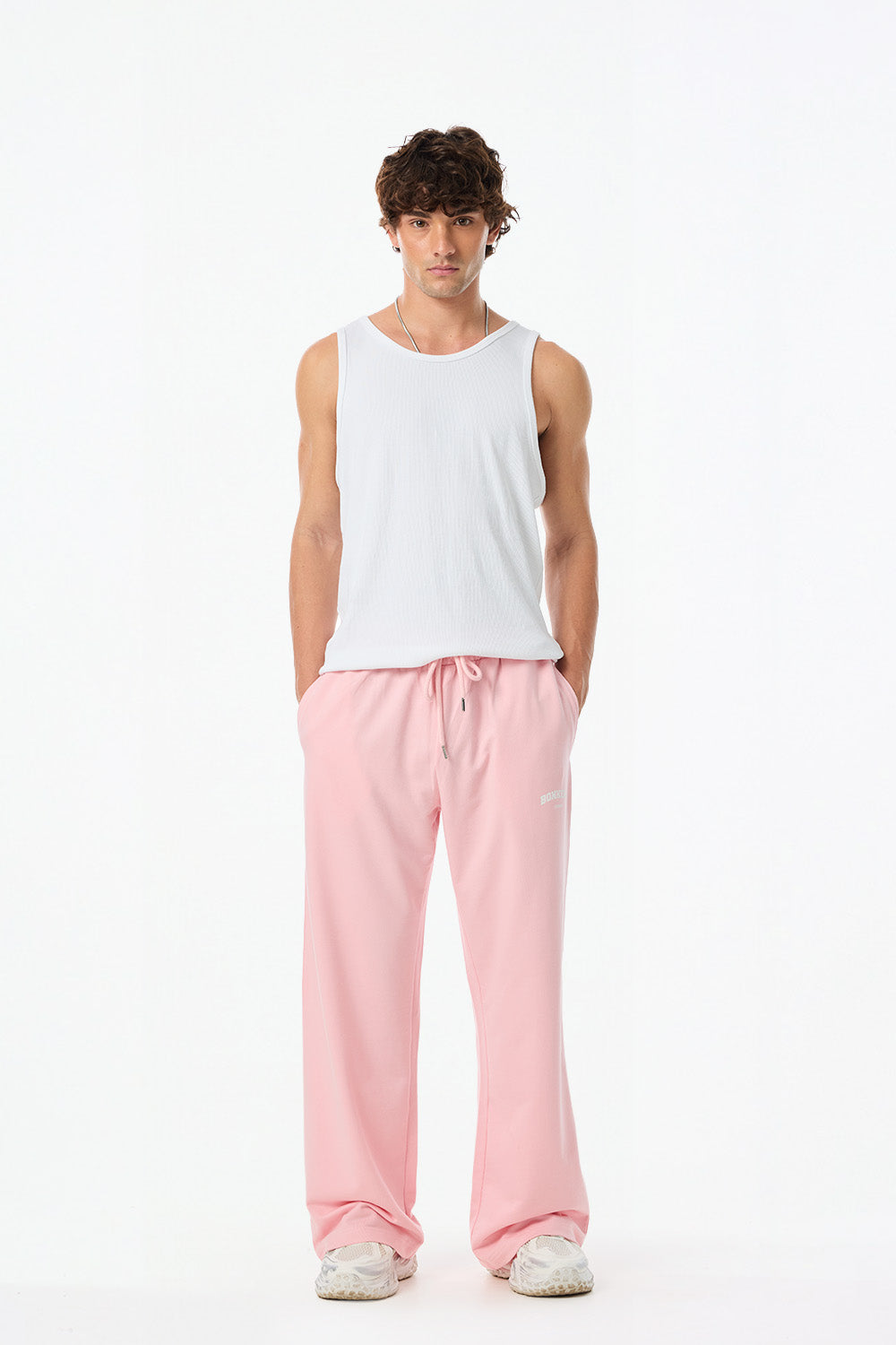 Bare Pink Wide-Leg Sweatpants