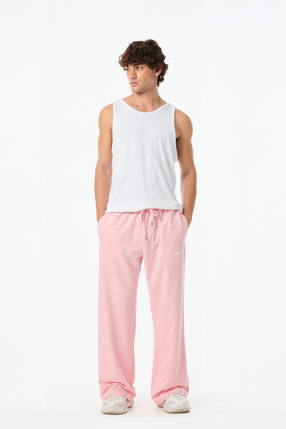 Bare Pink Wide-Leg Sweatpants