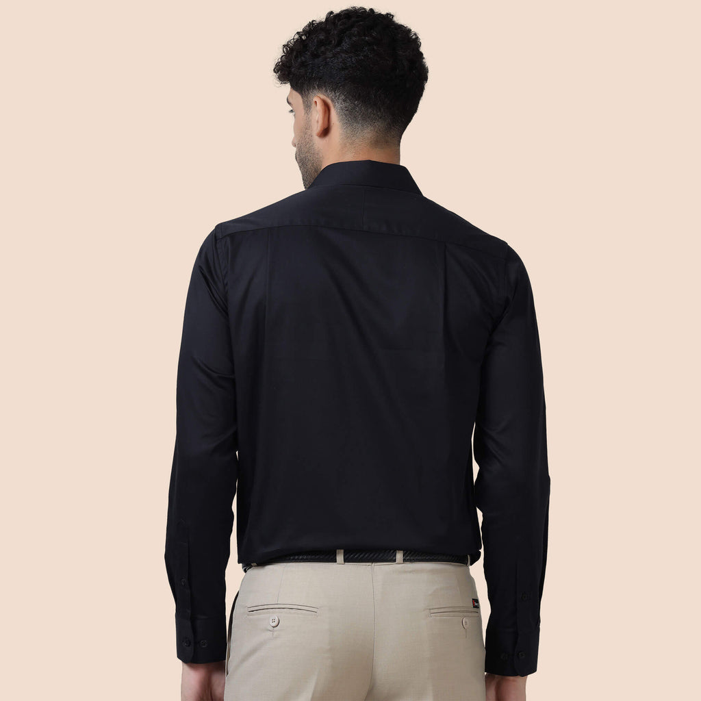 Bennet Black Shirt With Concealed Placket