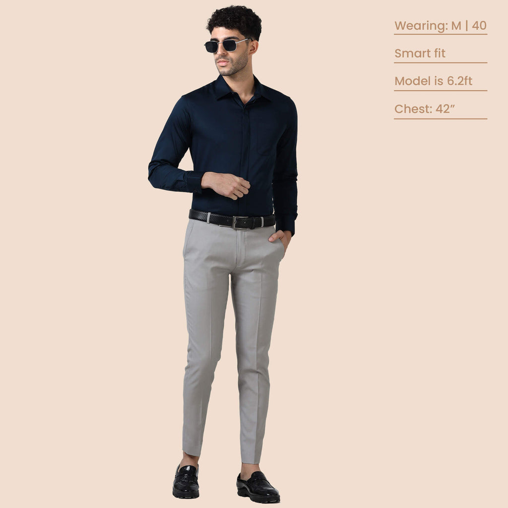 Bennet Navy Shirt With Concealed Placket