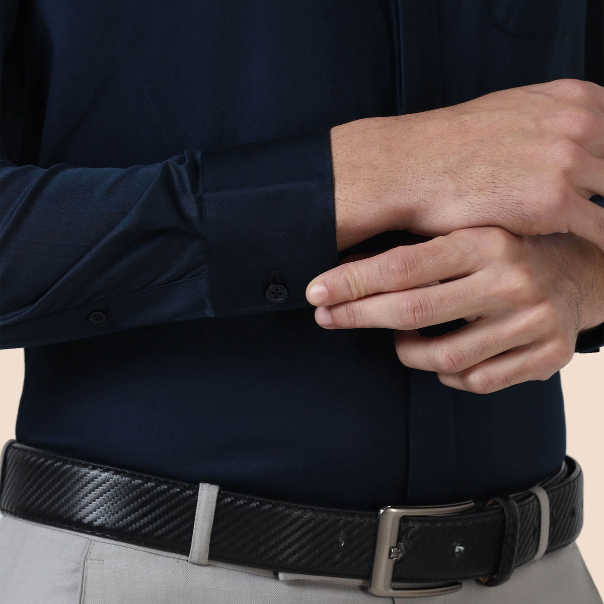Bennet Navy Shirt With Concealed Placket
