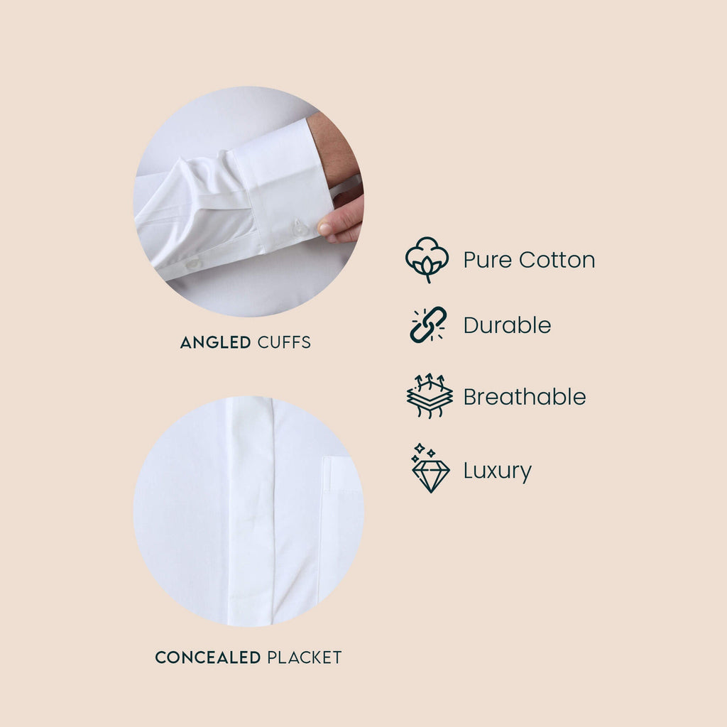 Bennet White Shirt With Concealed Placket