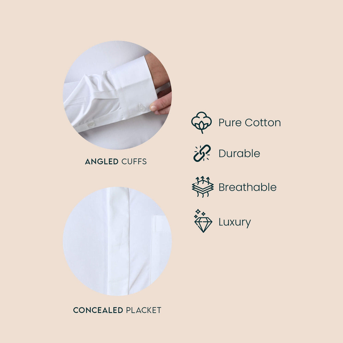 Bennet White Shirt With Concealed Placket