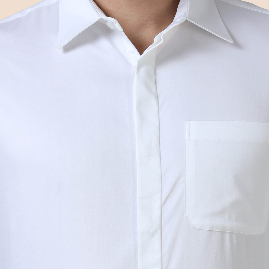 Bennet White Shirt With Concealed Placket