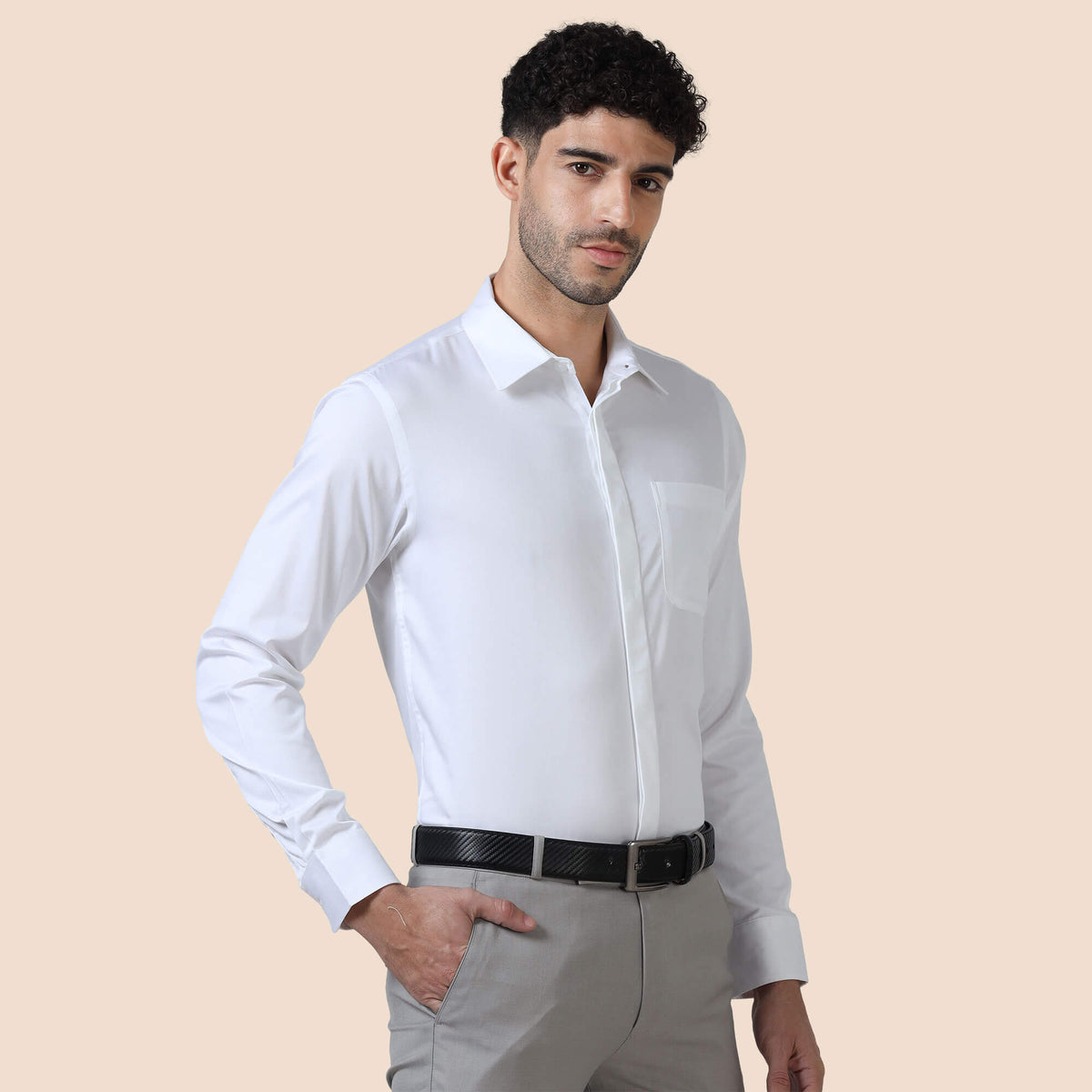 Bennet White Shirt With Concealed Placket
