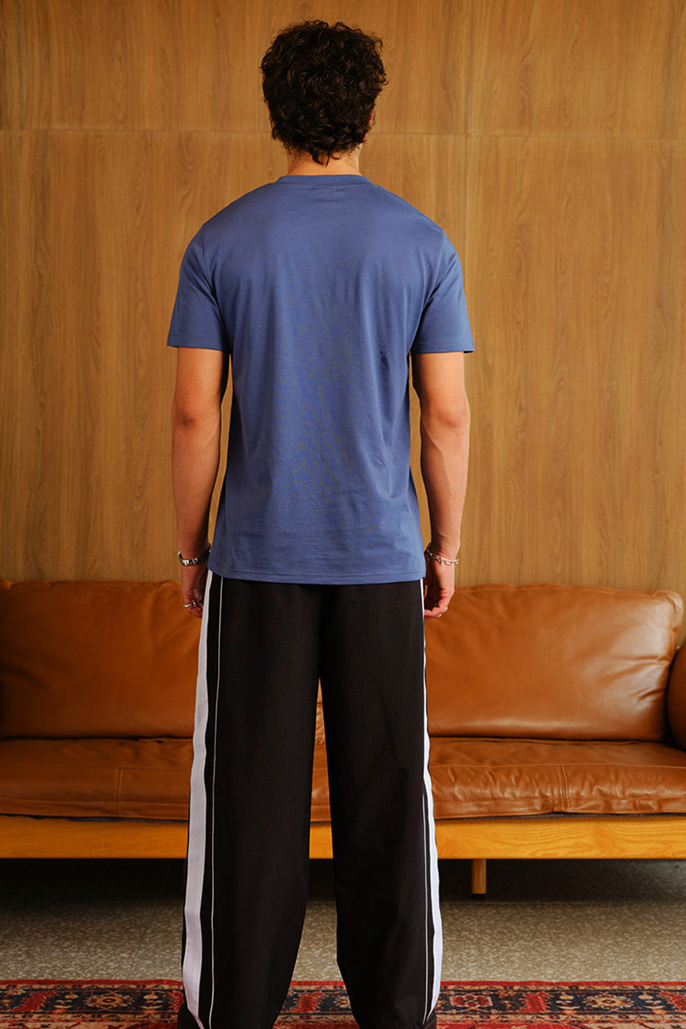 Black Tape Wide Leg Joggers