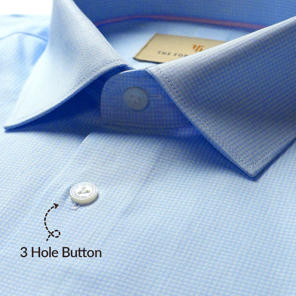 Statemans Micro Dobby Checks Shirt In Ice Blue
