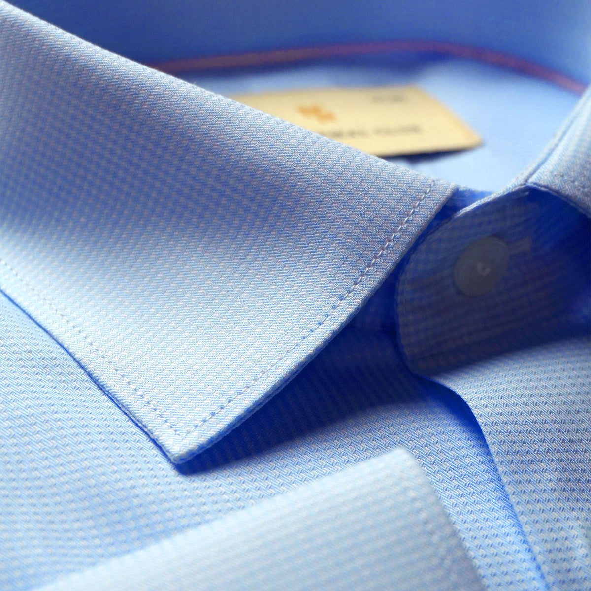 Statemans Micro Dobby Checks Shirt In Ice Blue