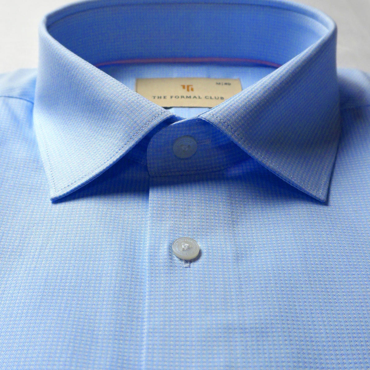 Statemans Micro Dobby Checks Shirt In Ice Blue