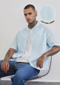 Blue Double Pocket Cotton Linen Shirt