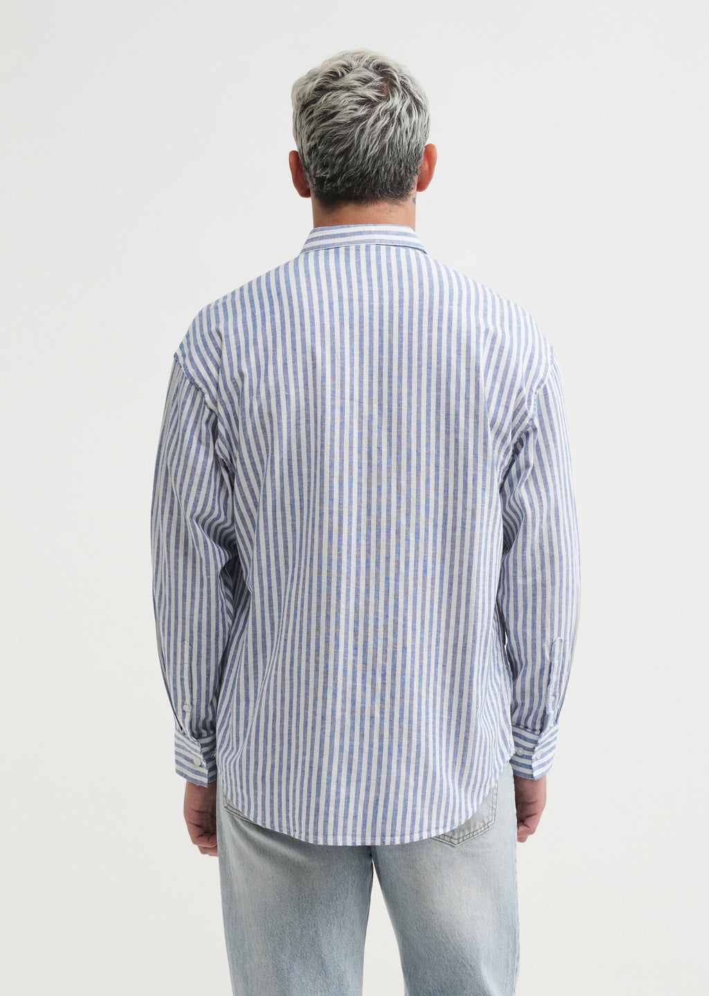 Blue Layered Look Stripe Shirt
