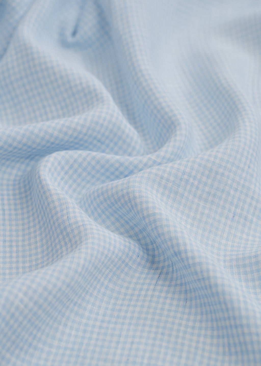 Blue 100% Pure Linen Gingham Check Shirt