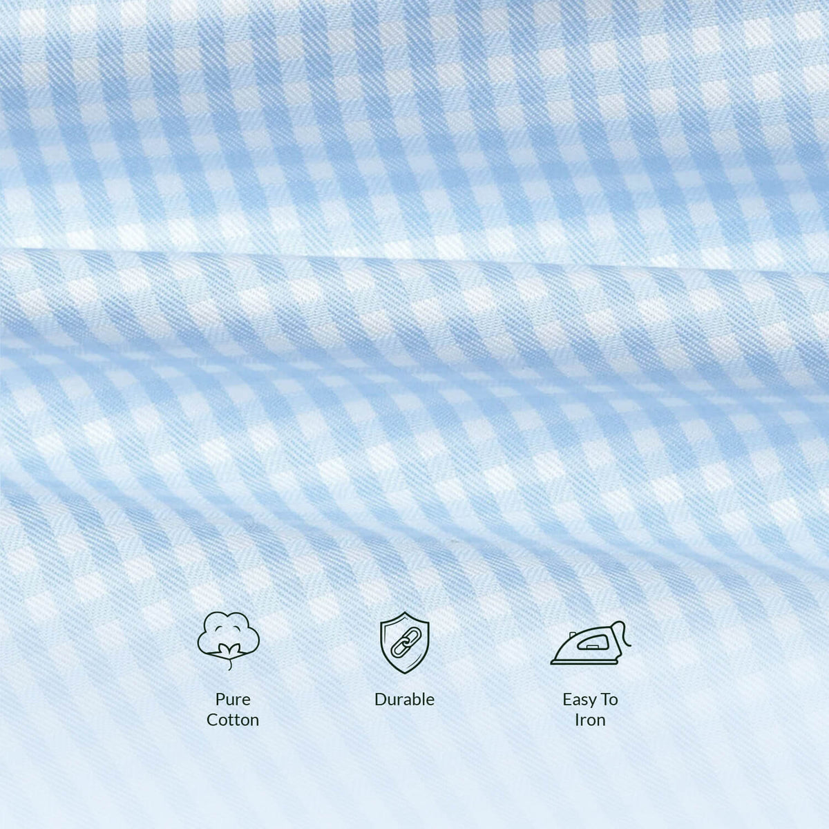 Gingham 2 Ply Check Shirt In Cloud Blue