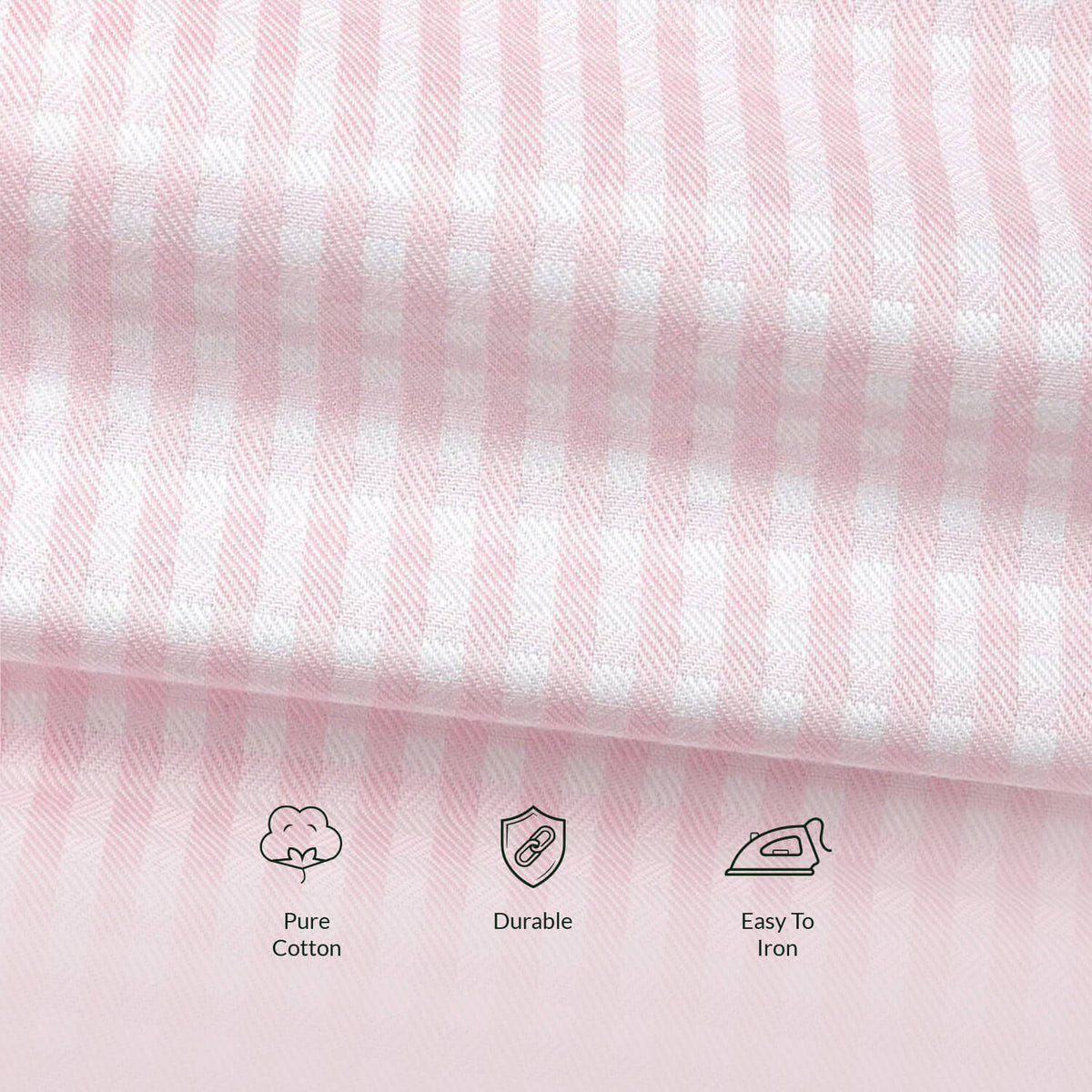 Gingham 2 Ply Check Shirt In Blush Pink
