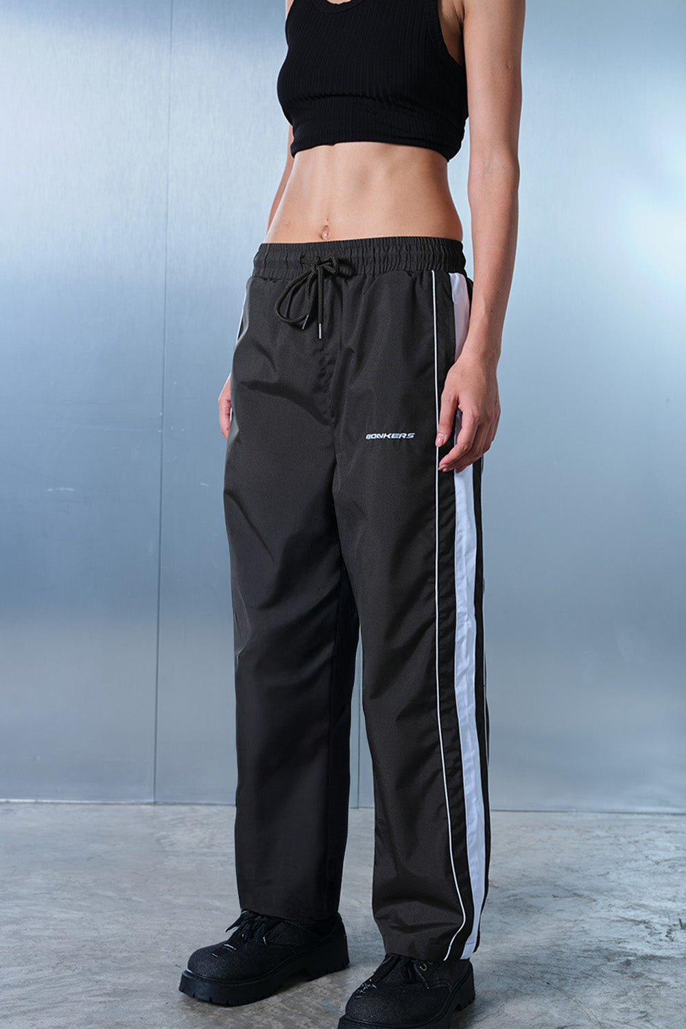 Grey Tape Wide Leg Joggers JG67
