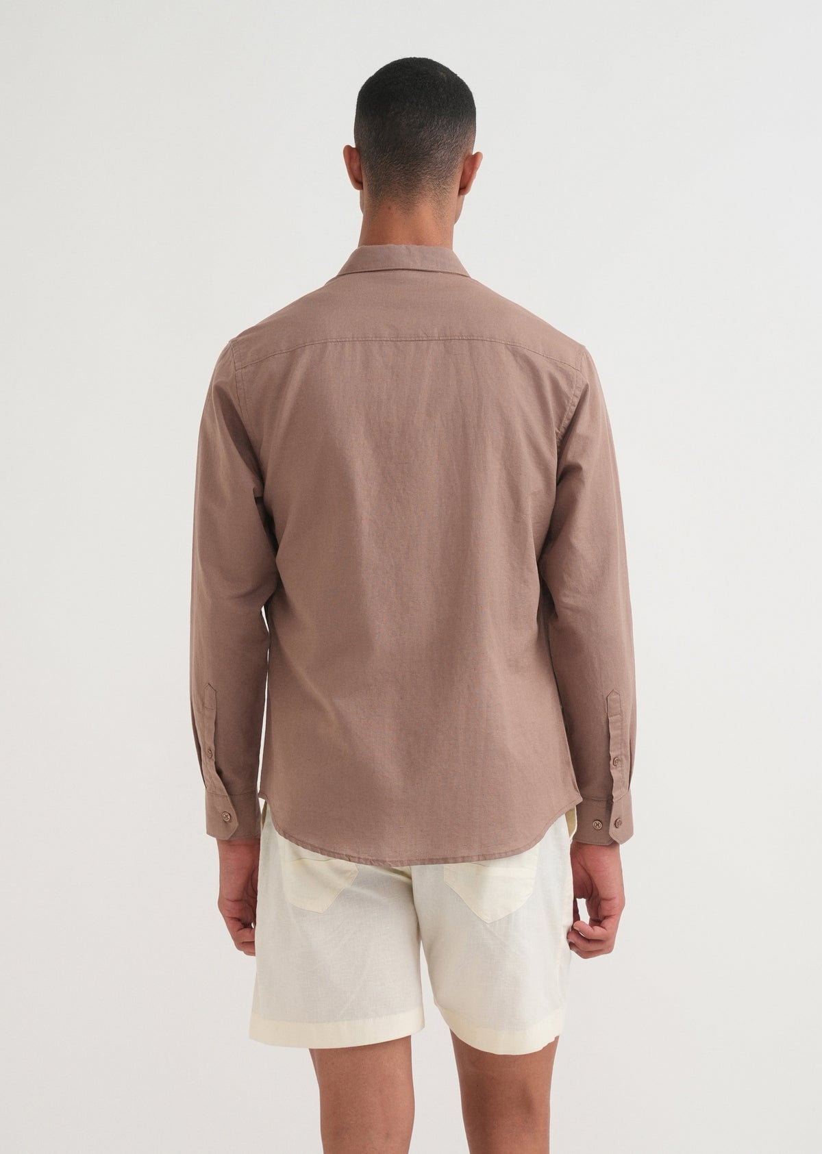 Brown Paisley Embroidery Shirt