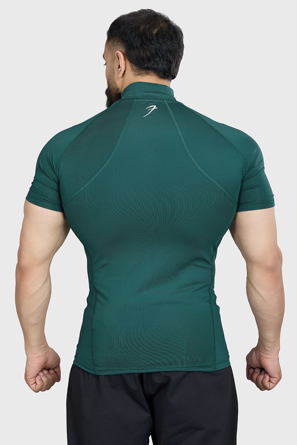 High Neck Compression T-shirt Emerald