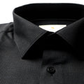 Regent Dobby Check Shirt in Charcoal